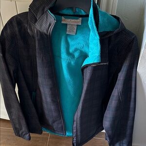 Free Country Black Checkered Jacket with Teal Interior